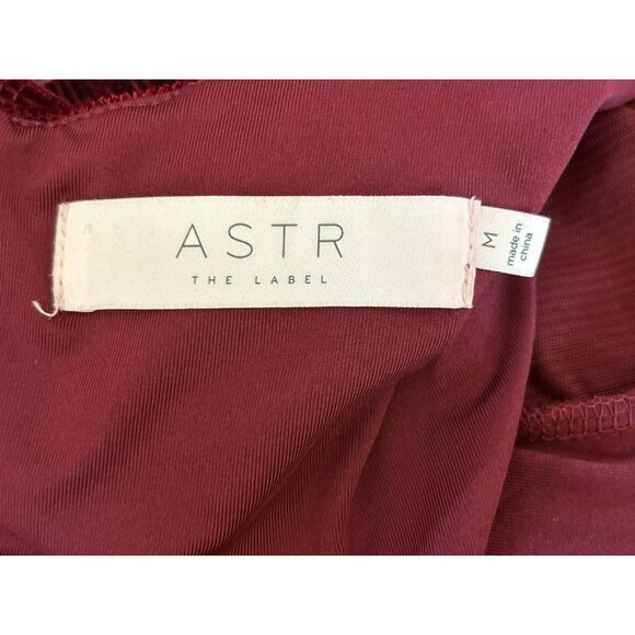 ASTR The Label Women's Burgundy Rib Velvet Lanita Wrap Dress Medium Holiday NWOT - Picture 4 of 6